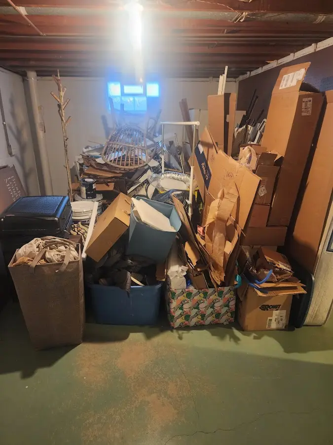 Roll-off dumpster container at job site for 20 Yard Dumpster Rental in Lower Burrell